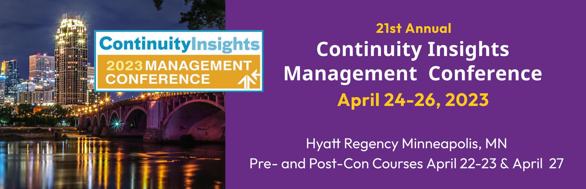 2023 Continuity Insights Management Conference Registration now open